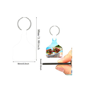 Double Sided MDF Sublimation Cow Tag Keychain