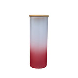 25oz Colored Sublimation Glass Can With Bamboo Lid
