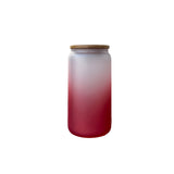 16oz Colored Sublimation Glass Can With Bamboo Lid