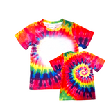 Tie Dye Faux Bleach 95% Polyester Sublimation T-Shirts Adult Size