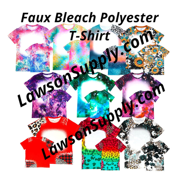 T-Shirts Adult Printed Faux Bleach 95% Polyester Sublimation Shirts