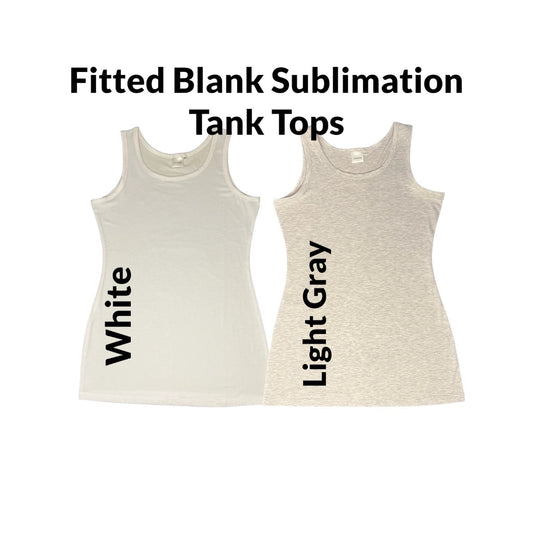 Cotton Feel Blank Sublimation Fitted Tank Top 95% Polyester