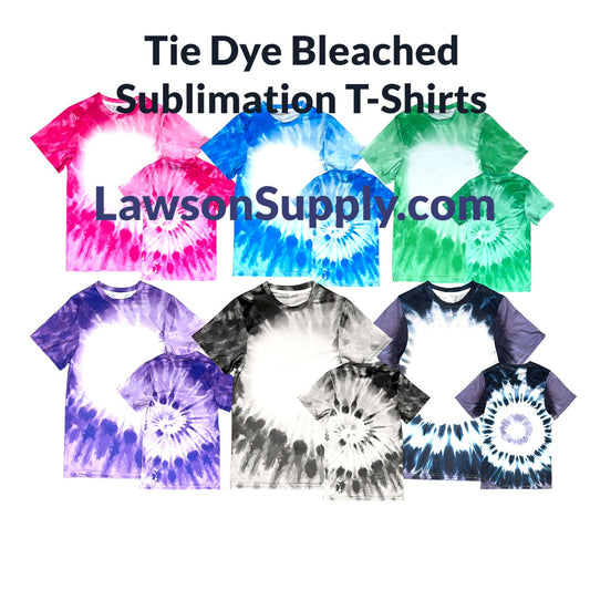 Sublimation Blank Shirt FAUX BLEACH T-Shirt Tie Dye 95% Polyester Adult/Kids Sizes!