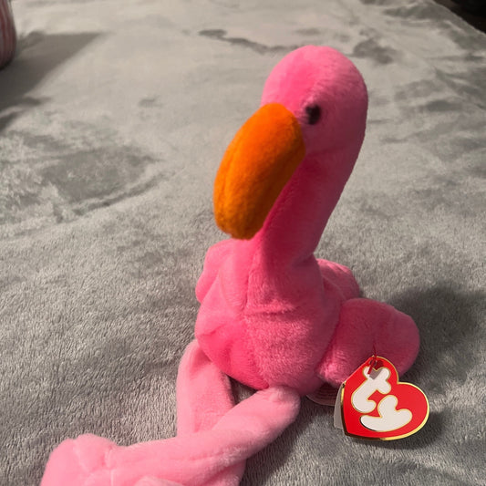 Ty Beanie Babies EXTREMELY RARE 3rd generation 3/1 KOREAN Pinky The Flamingo Mint Condition