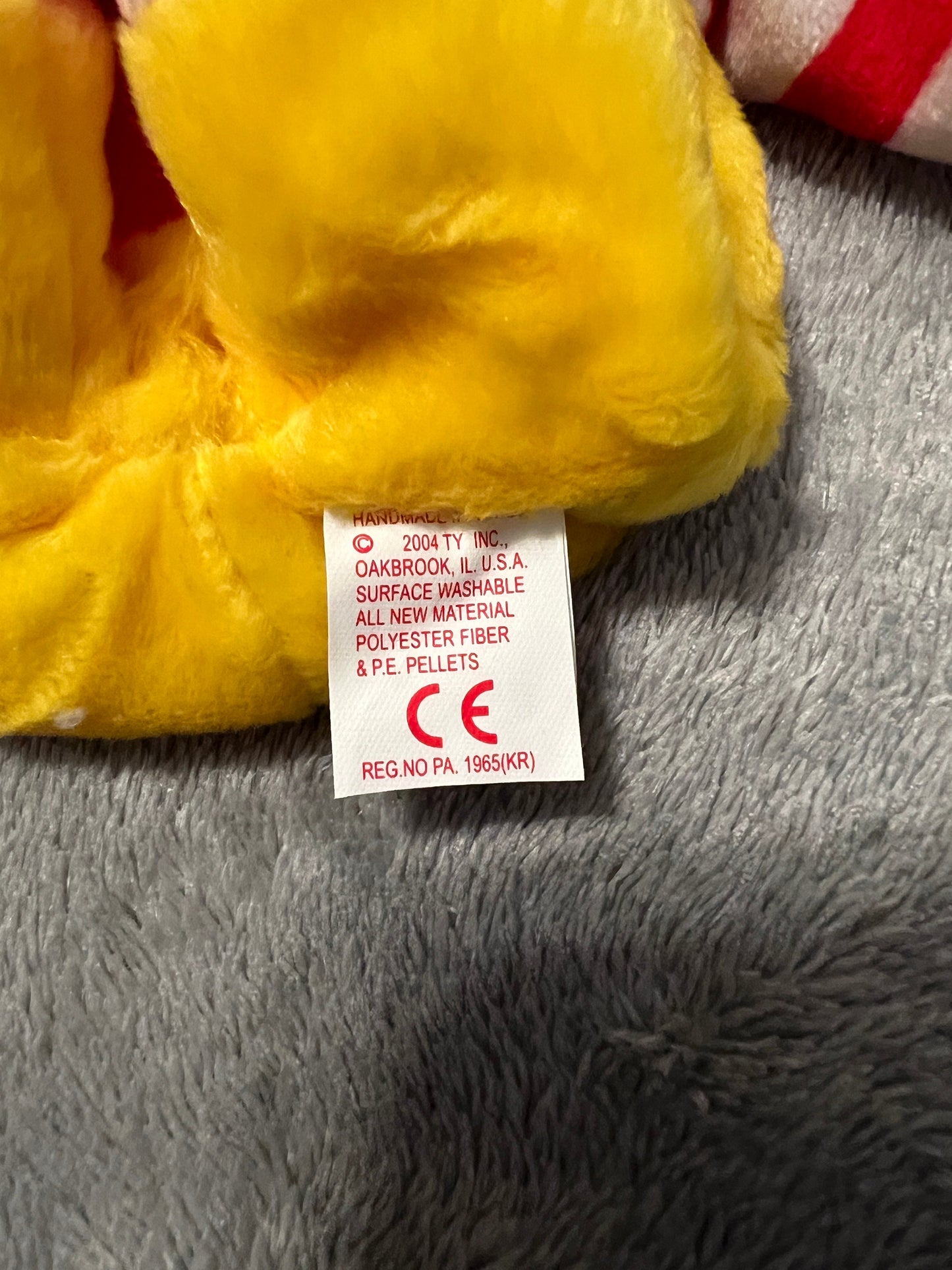 Ty Beanie Baby Full Size Ronald McDonald Bear 2004 McDonald’s Worldwide Exclusive Edition MWMT (Not a Teeny Beanie)