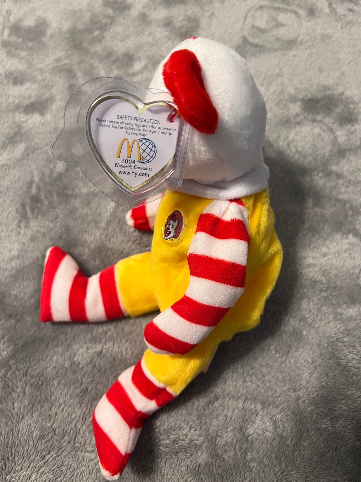 Ty Beanie Baby Full Size Ronald McDonald Bear 2004 McDonald’s Worldwide Exclusive Edition MWMT (Not a Teeny Beanie)