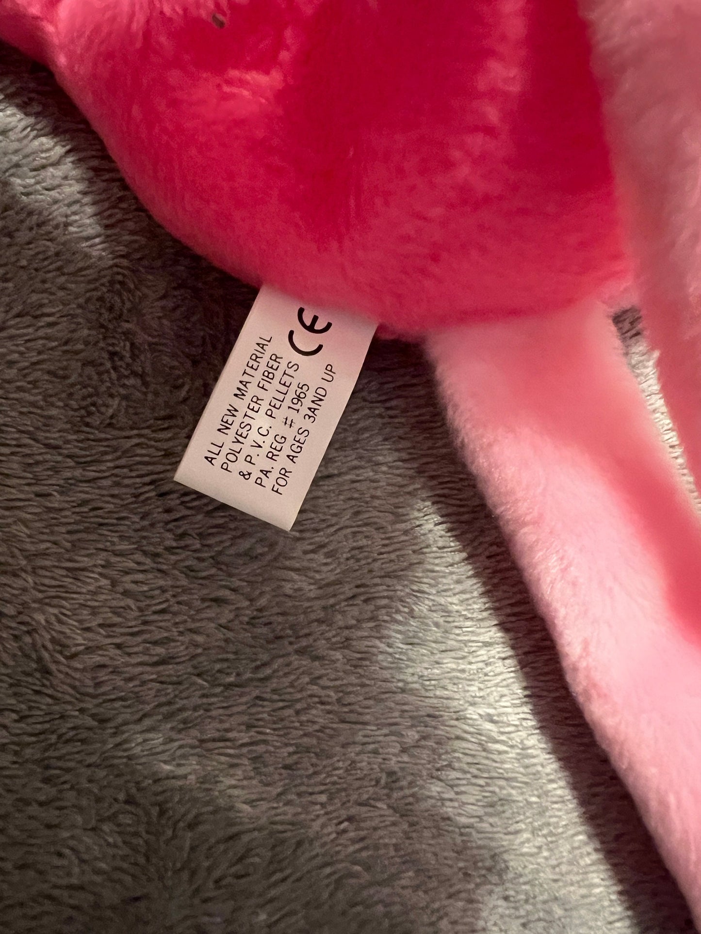 Ty Beanie Babies EXTREMELY RARE 3rd generation 3/1 KOREAN Pinky The Flamingo Mint Condition