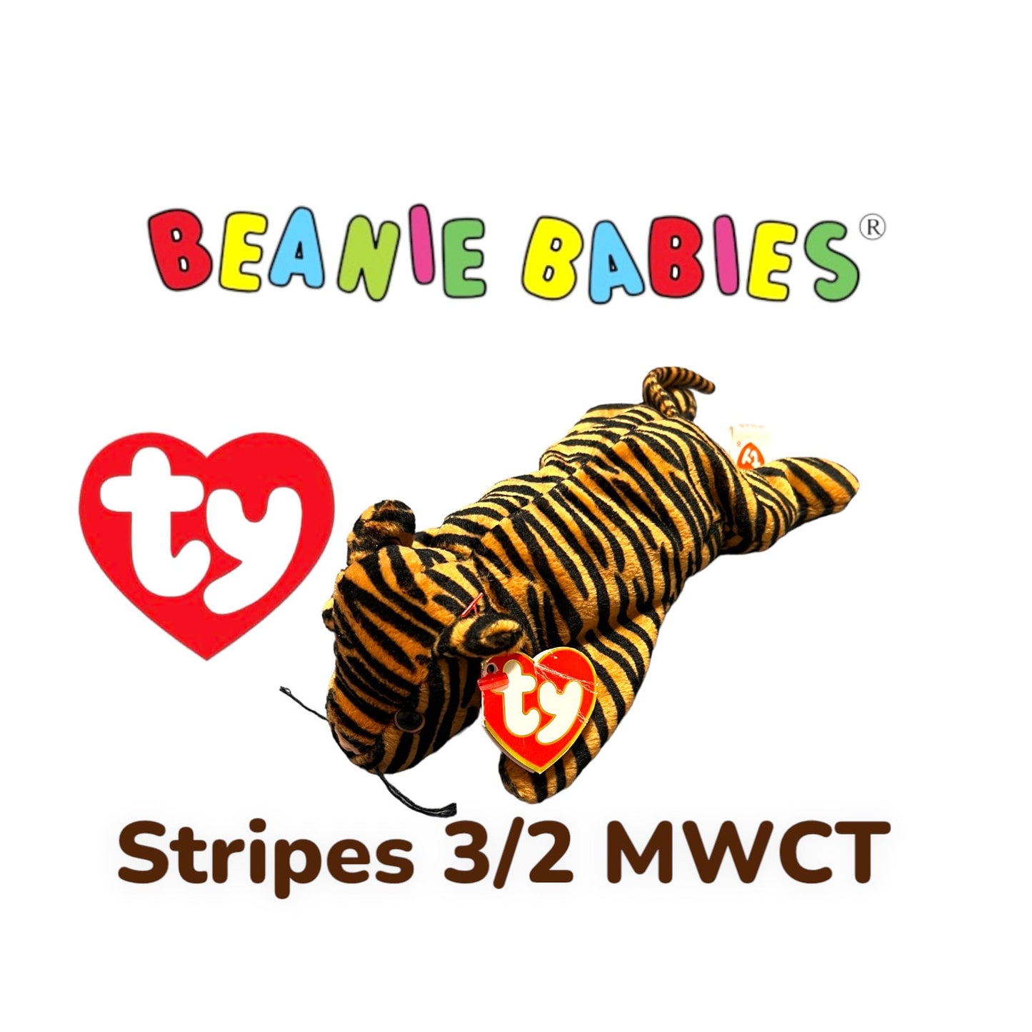 3rd Generation Rare Ty Beanie Babies. Bessie, Bongo both versions, Legs, Grunt, Chops, Squealer, Hoot, Stripes