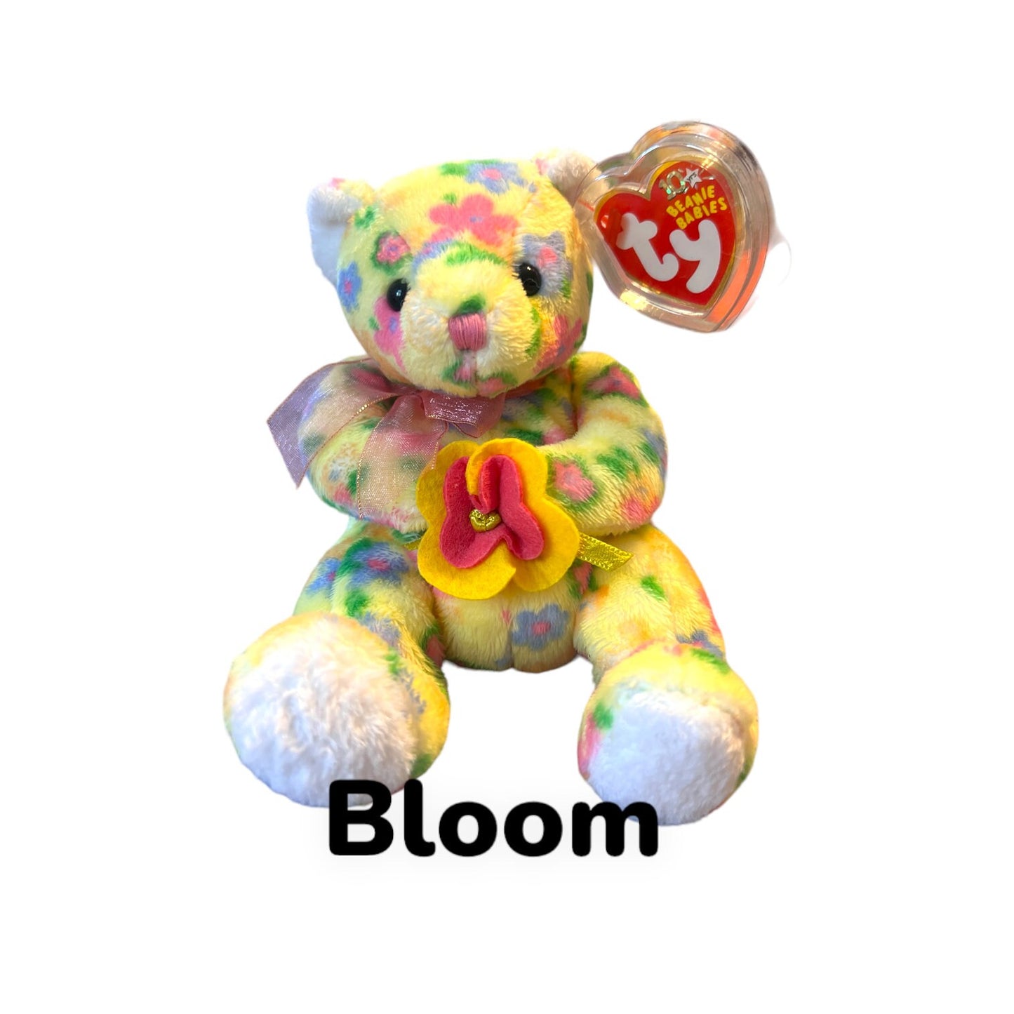 Ty Beanie Babies Bears-Corsage, Shasta, Bloom, Mardi Gras, Masque, Poopsie, Woody and Mellow