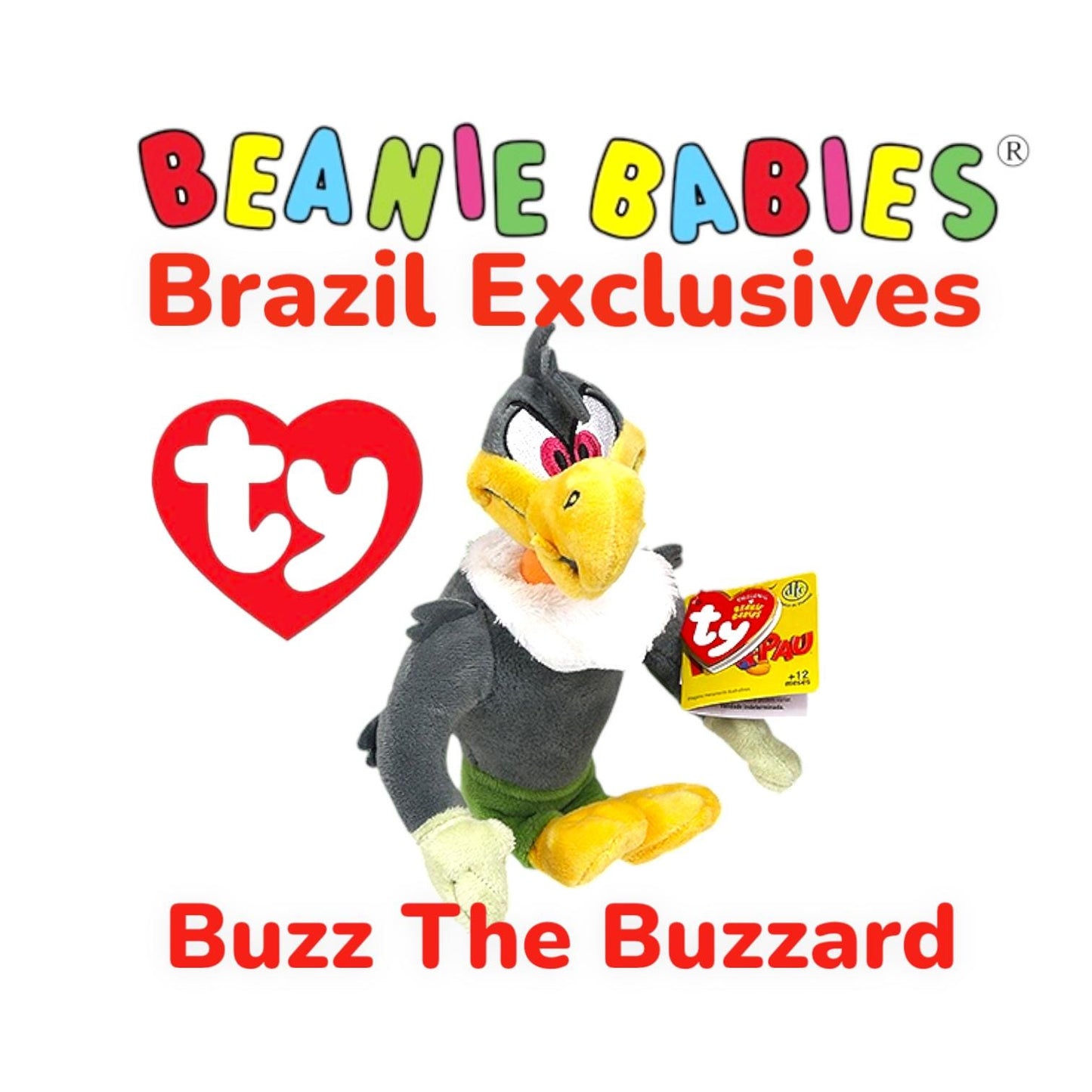 Ty Beanie Babies Brazil Exclusives Authentic Woody Woodpecker, Winnie, Buzz and Chilly Willy RARE and Retired LIMITED SUPPLY