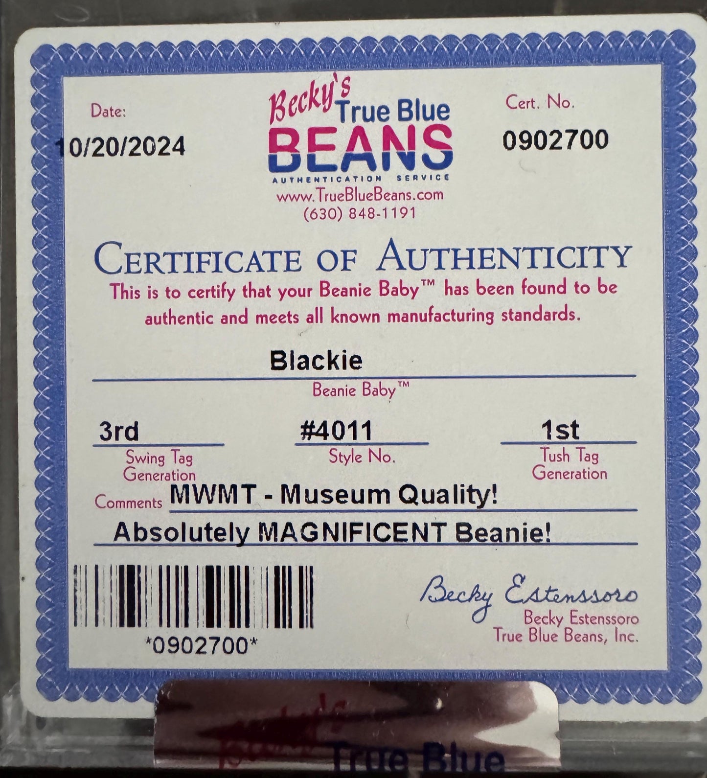 Ty Beanie Babies 3rd Generation Authenticated Beanies