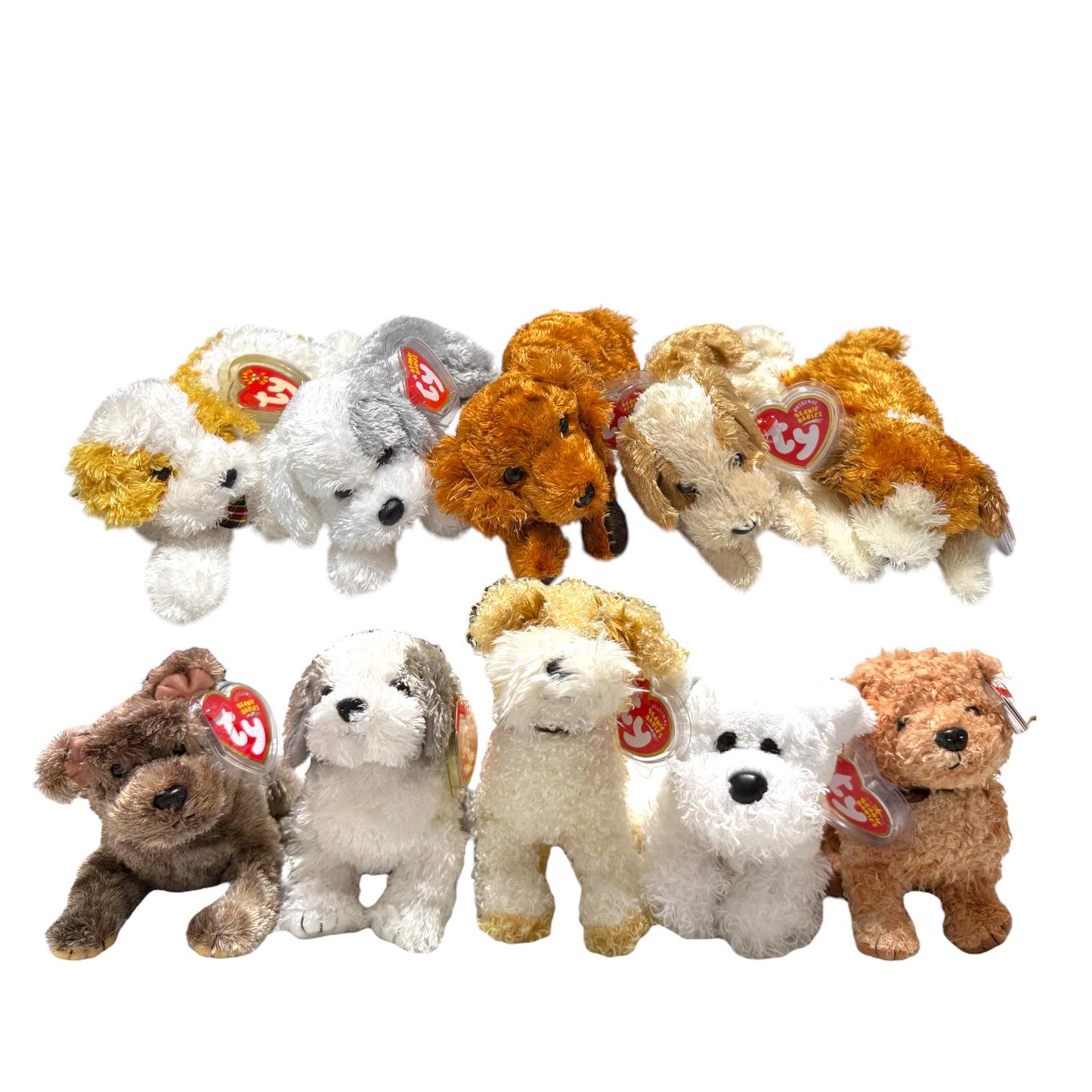 Ty Beanie Babies Dogs Fitz, Herder, Scampy, Scrappy, Matlock, Darling, Sampson, Banjo, Farley, Cutesy, Tuffy