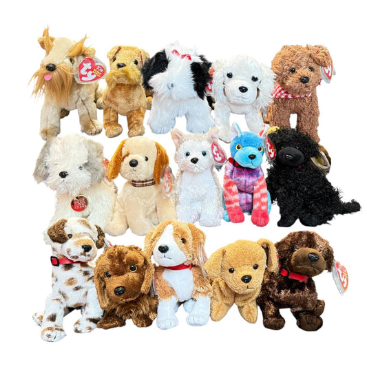 Ty Beanie Babies Dogs Hodge-Podge Smudges Zodiac Dog Poofie Sidekick Whiskers Schnitzel Bo Muddy Seadog Rowdy Juneau Tuffy Boomer Laptop