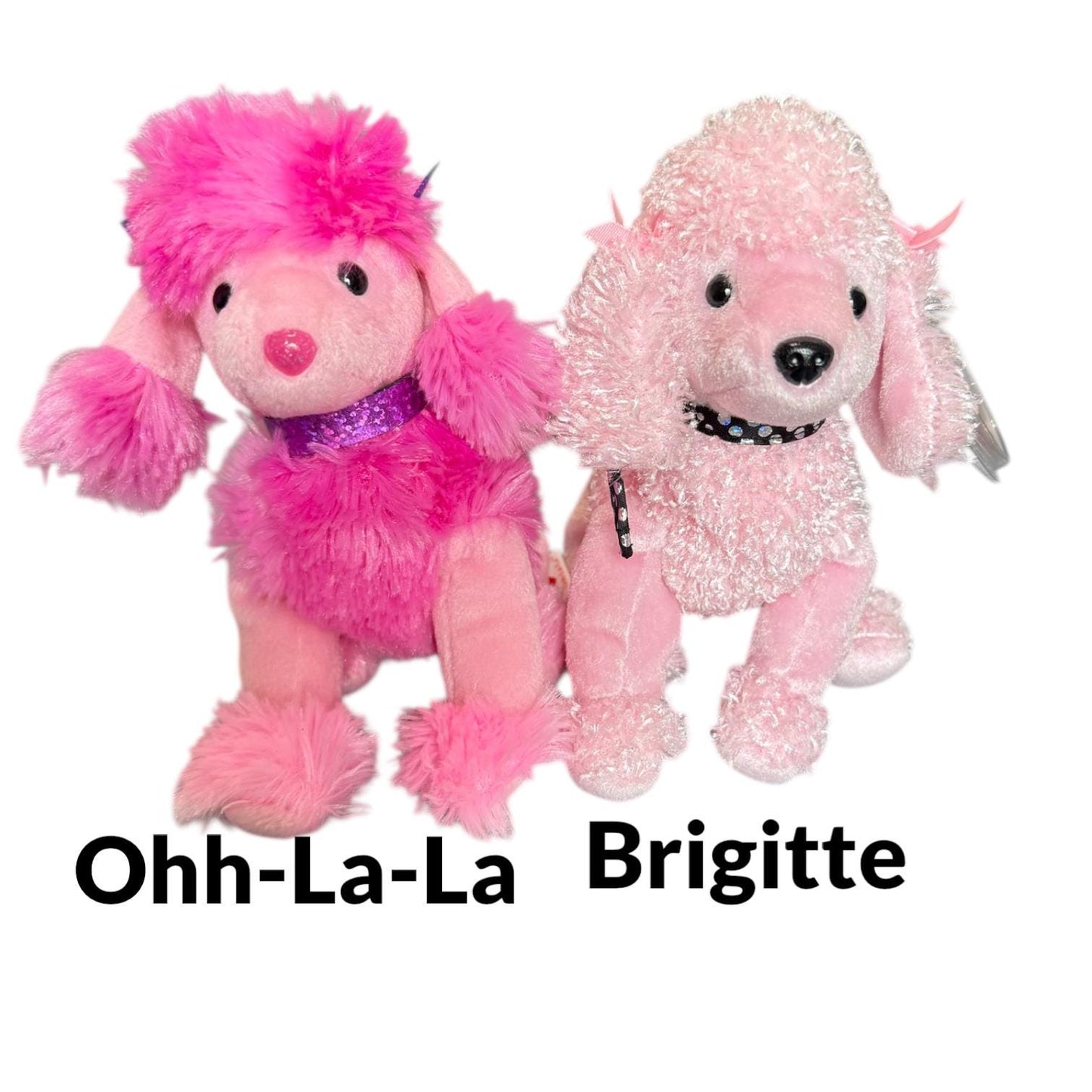 Ty Beanie Babies Dogs Poodle’s Ohh-La-La, Demure, Brigitte, L’amore, Kirby, Fidget, Regal, Luke, Amigo, Frisbee, Tiny