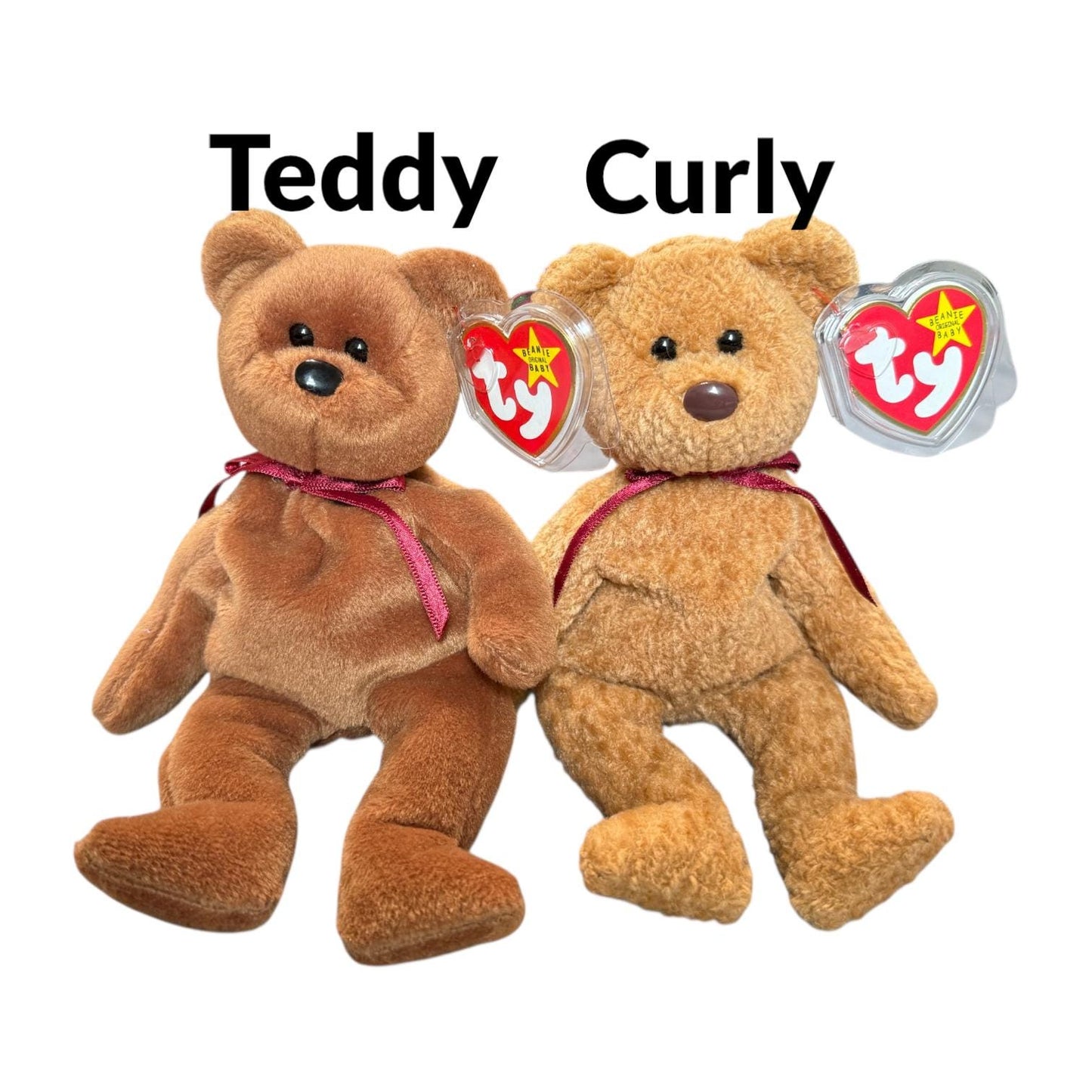 Ty Beanie Babies Bears Princess, Teddy, Curly, Cashew, Fuzz, Millenium, Celebrate, Classy, The Beginning, The End, Star, Huggy, Grizzwald