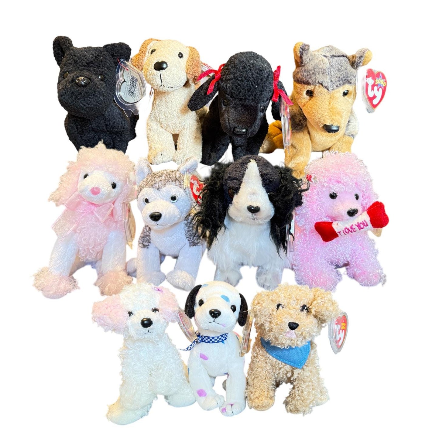 Ty Beanie Babies Dogs Sugarpup, Sarge, Scottie, Gigi, Frolic, Pup In Love, Divalightful, Mukluk, Dizzy, Magic