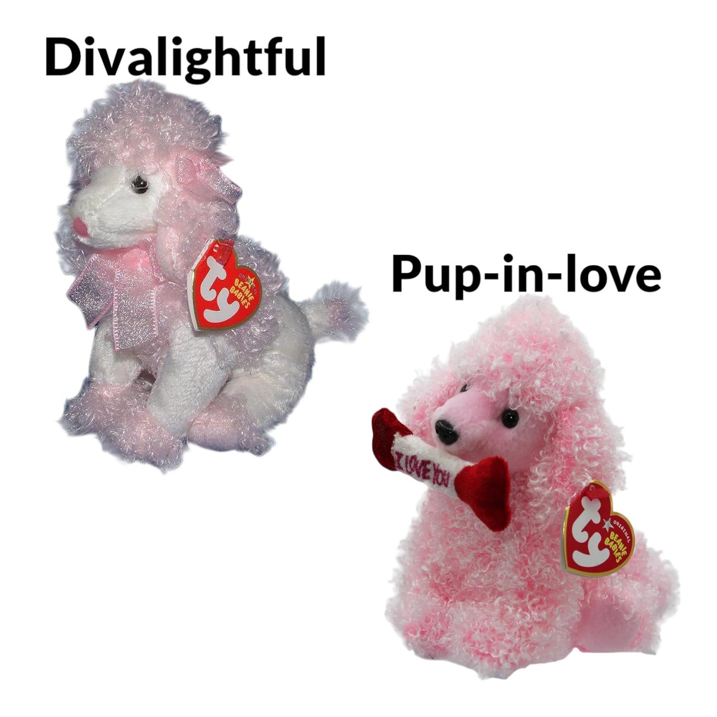 Ty Beanie Babies Dogs Sugarpup, Sarge, Scottie, Gigi, Frolic, Pup In Love, Divalightful, Mukluk, Dizzy, Magic