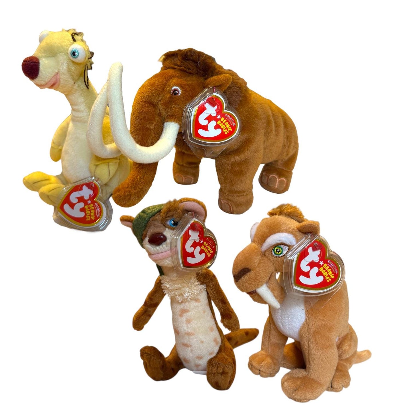Ty Beanie Babies Ice Age Diego, Manny, Sid, Buck