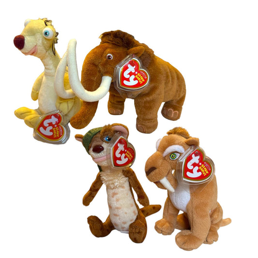 Ty Beanie Babies Ice Age Diego, Manny, Sid, Buck