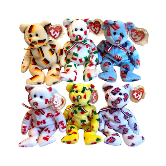 Ty Beanie Babies Flag Bears Discover, Pippo, Union, Piñata, Jack, Deutschland