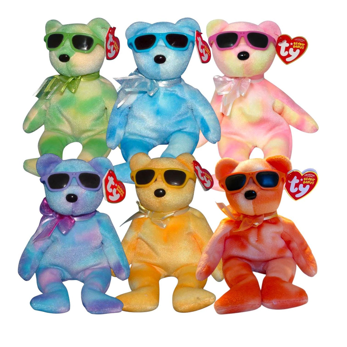 Ty Beanie Babies Ice Bears Trade Show Exclusives Orange Ice, Berry Ice, Grape Ice, Cherry Ice, Lemonade Ice, Lime Ice