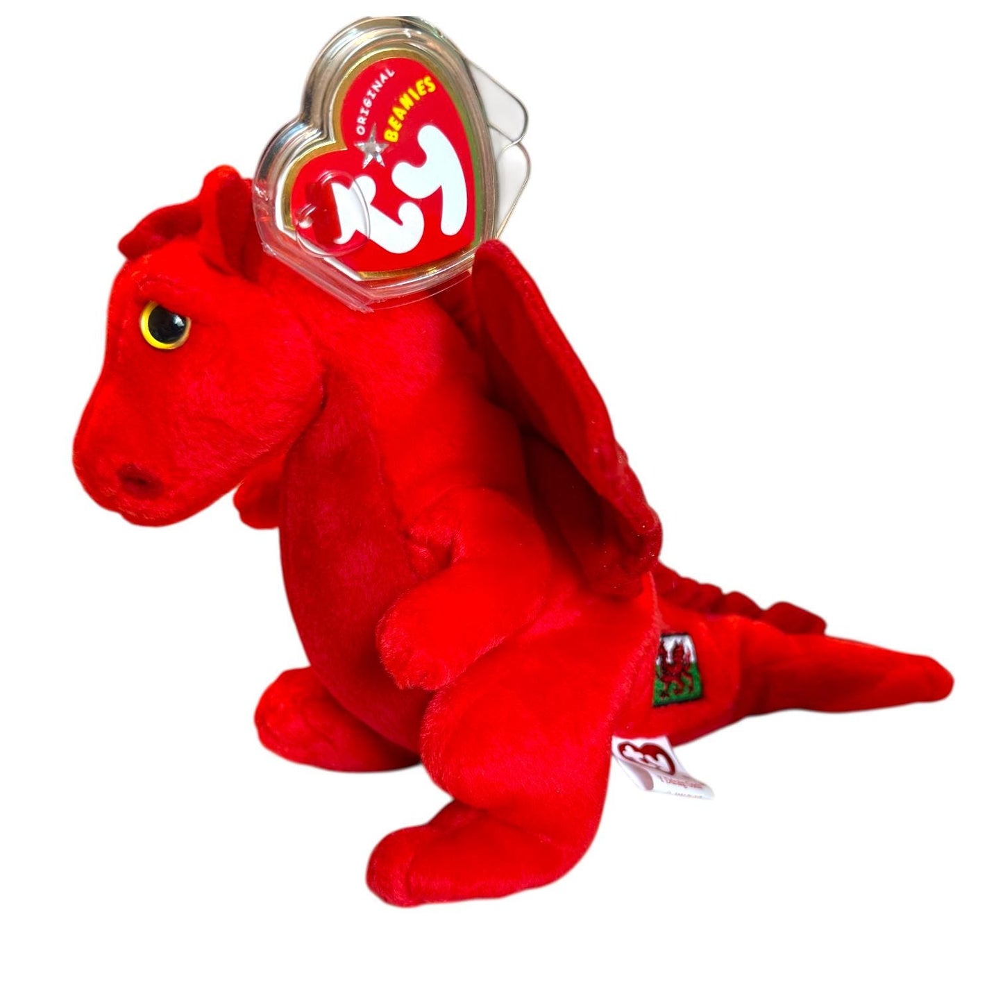 Ty Beanie Babies Dragons UK Exclusives Dewi Y Ddraig, Dwenwen, Y Ddraig Goch
