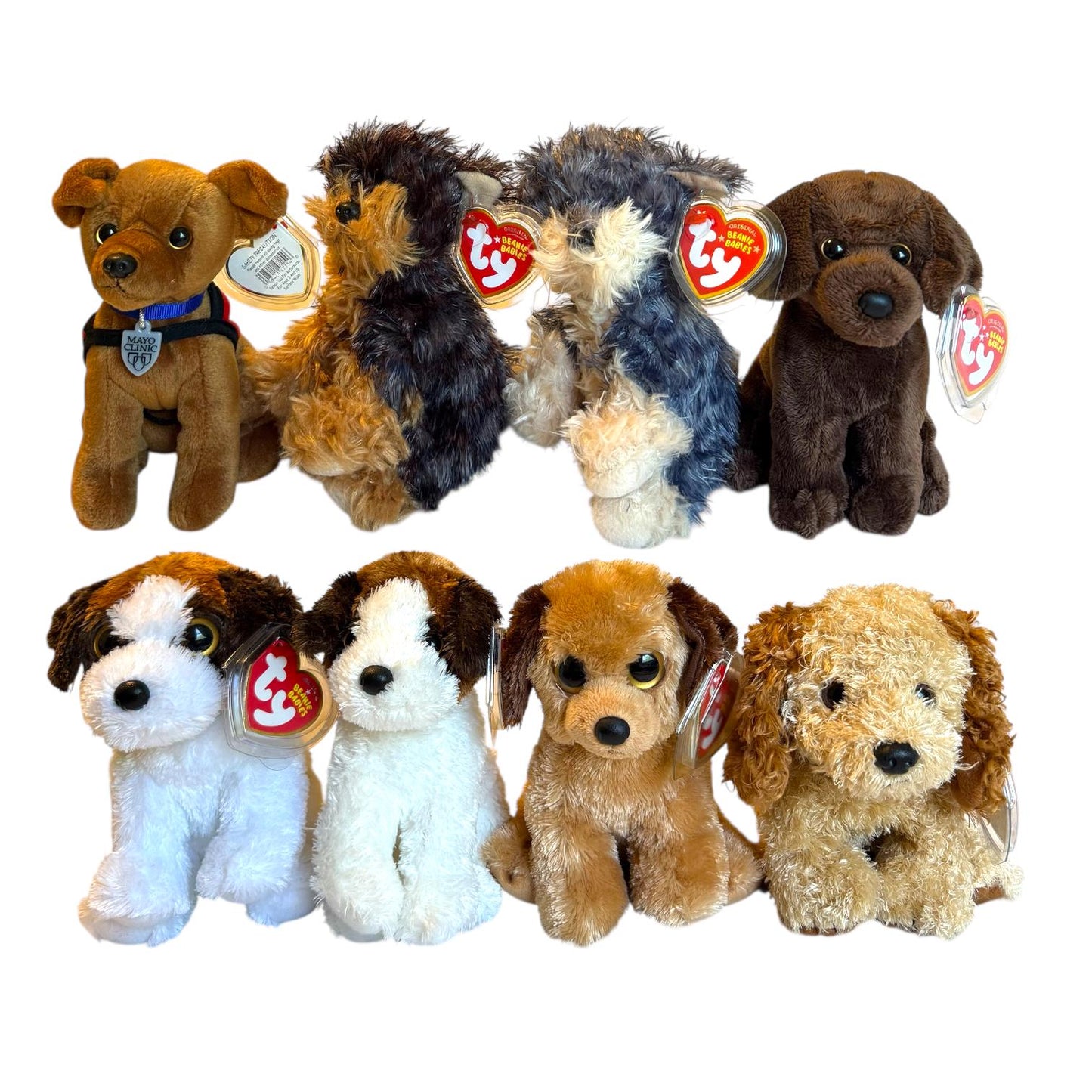 Ty Beanie Babies Dogs Tyger, Cocoa, Yodel, Houston, Dr. Jack the Helping Dog