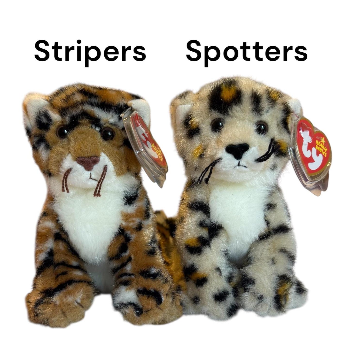 Ty Beanie Babies Leopards, Tigers Cheetahs Big Cats, Linah, Teegra, Leelo, Chessie, Tiggs, Manes, Spotters, Stripers, Tundra, Spotty, Dotson