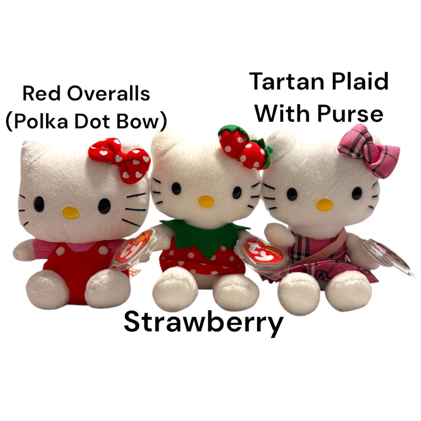 Ty Beanie Babies Sanrio Hello Kitty And Friends Keroppi, Badtz-Maru, Chococat, Hello Kitty UK Exclusives Ladybug, Royal Guard, Tartan Plaid