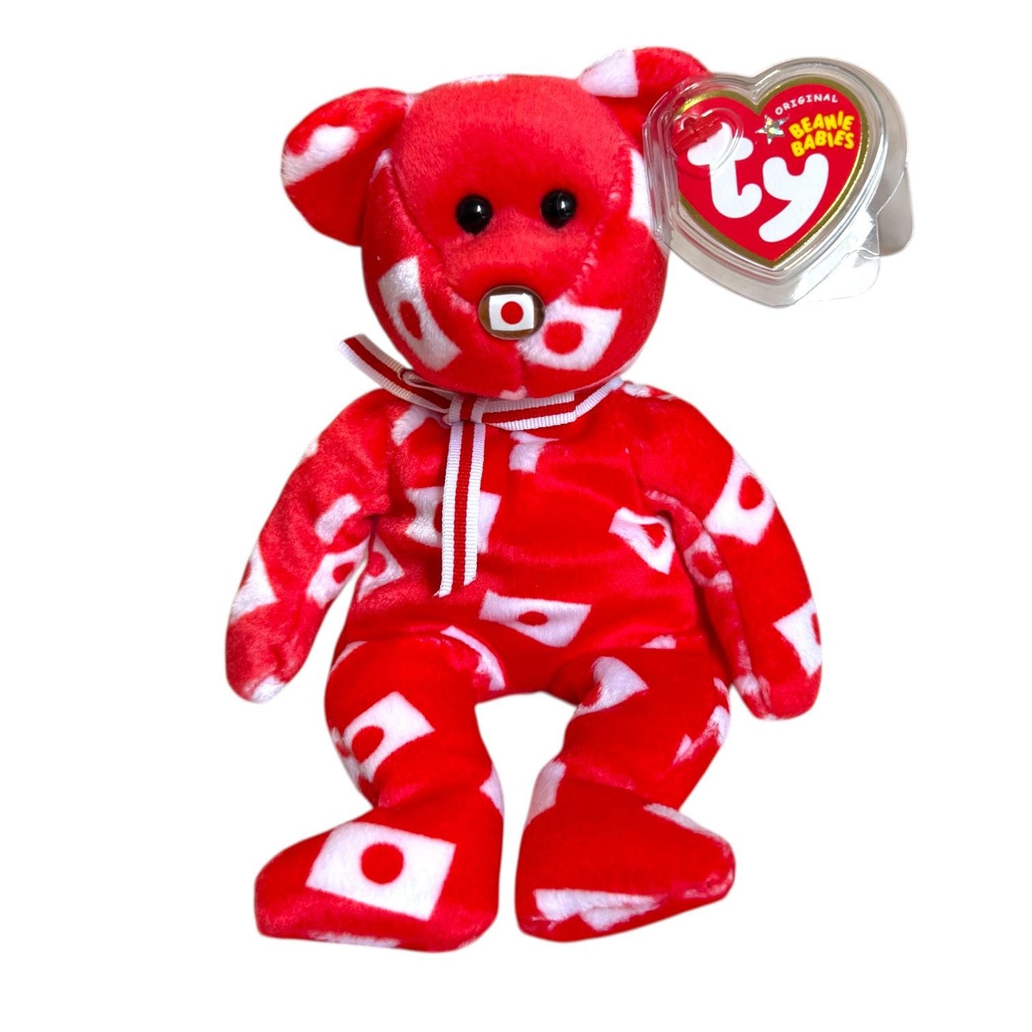 Ty Beanie Babies Flag Bears With Rare Flag Nose 2005 Asia Pacific Bears Starry, Hikari, Korea, Negaraku