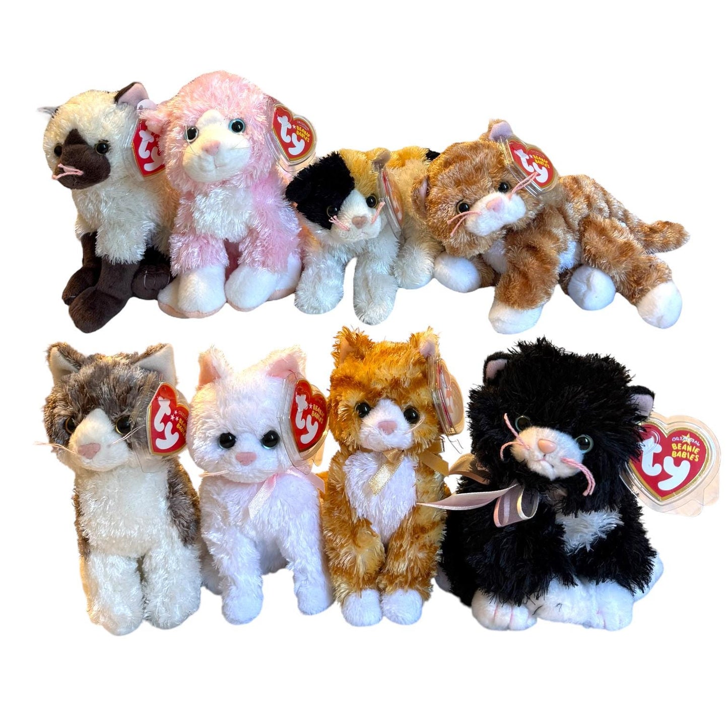 Ty Beanie Babies Cats Bently, Romeo, Sugar, Cabaret, Hodges, Orient, Curtsy, Tabbles