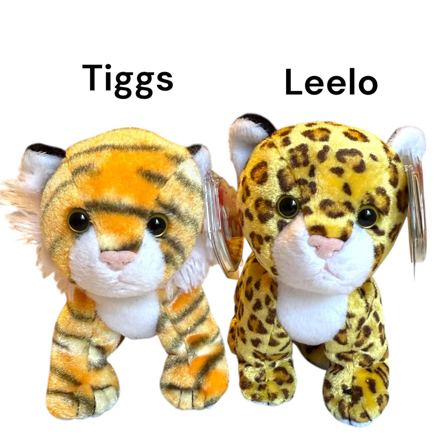 Ty Beanie Babies Leopards, Tigers Cheetahs Big Cats, Linah, Teegra, Leelo, Chessie, Tiggs, Manes, Spotters, Stripers, Tundra, Spotty, Dotson