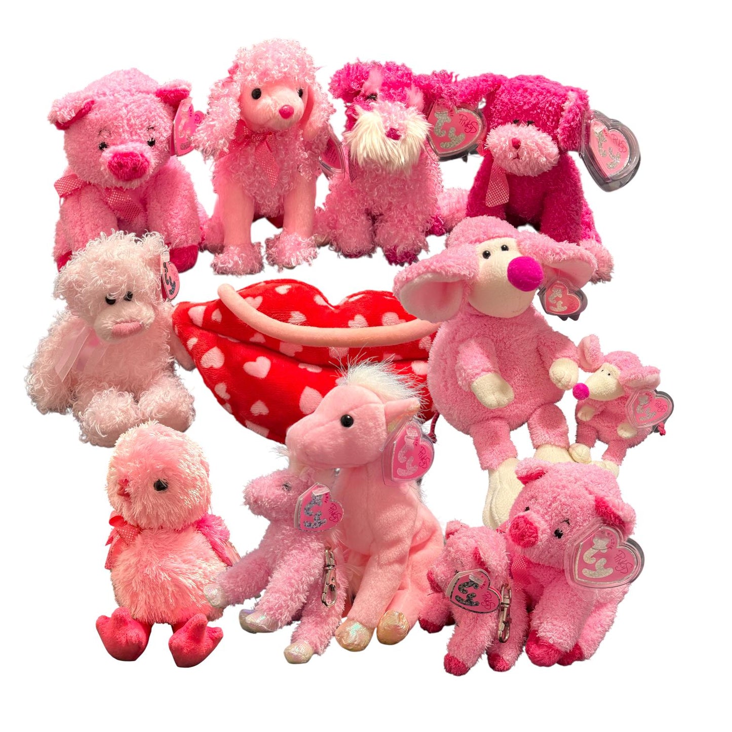 Ty Beanie Babies Pinky’s Collection Ratzo, Smooches, Frilly, Silky, Glitters, Delights, Dazzler, Fanciful, Radiance