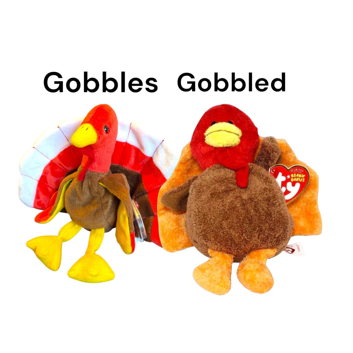 Ty Beanie Babies Turkey’s Gobbles, Drumstick, Giblets, Lurkey, Tom-e, Tommy, Turk-e