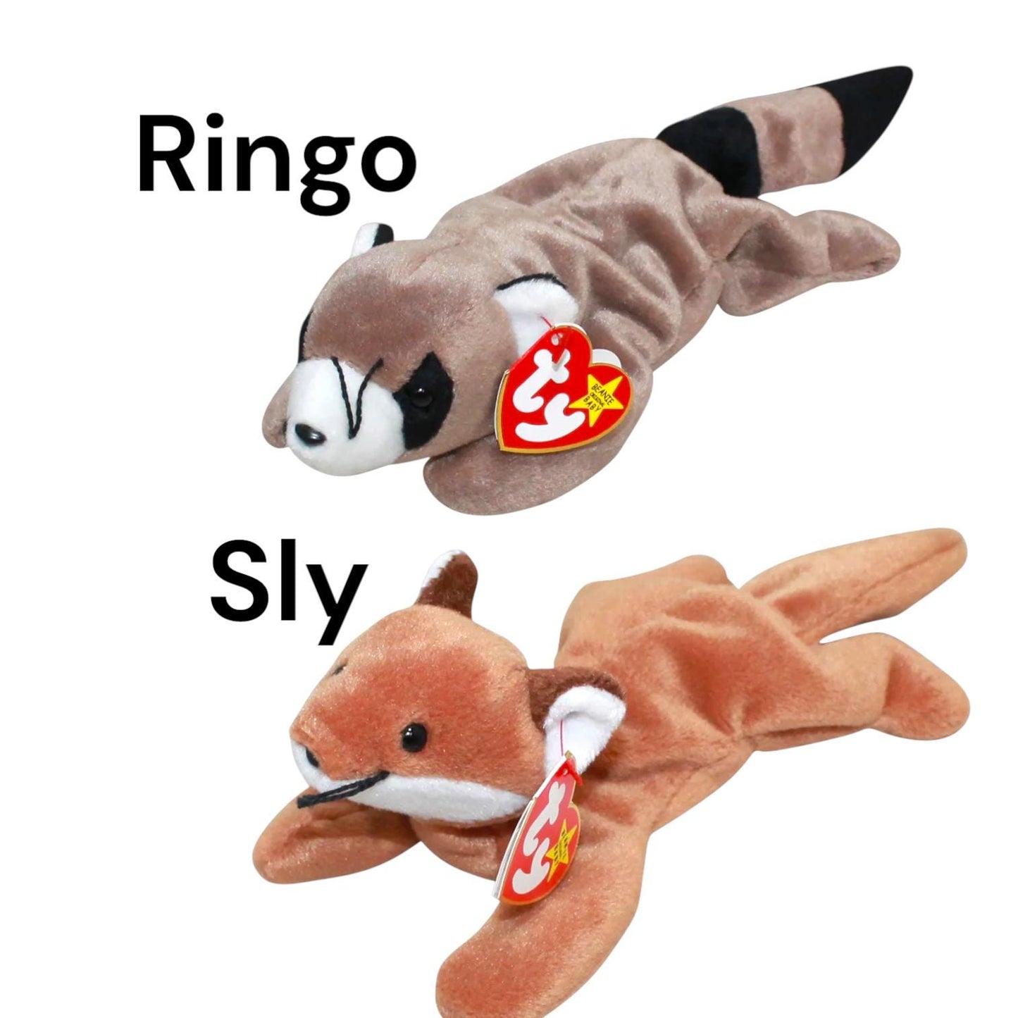 Ty Beanie Babies Peanut, Blackie Ziggy, Mystic, Roary, Freckles, Velvet, Ringo, Sly, Stinky