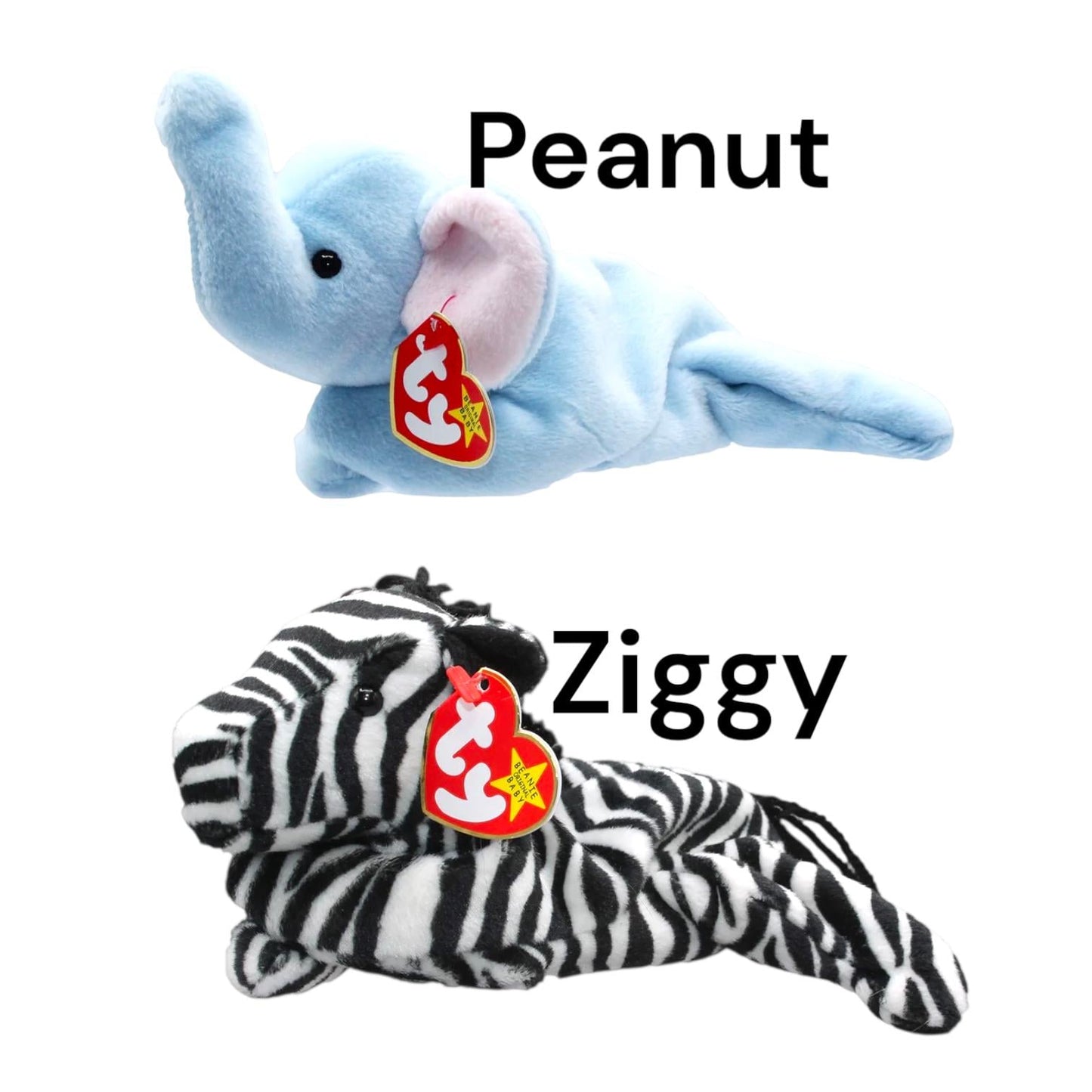Ty Beanie Babies Peanut, Blackie Ziggy, Mystic, Roary, Freckles, Velvet, Ringo, Sly, Stinky