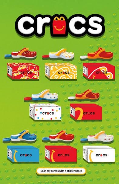 McDonald’s Crocs Happy Meal Toys Crocs Keychains Numbers 1-9 Choose