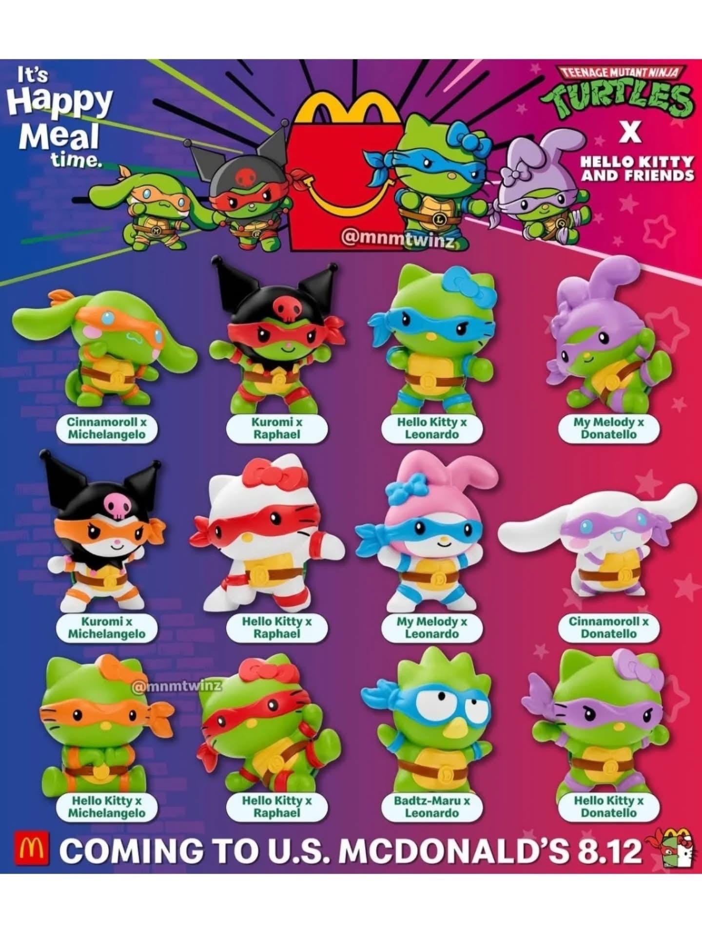 McDonald’s Happy Meal TMNT  Hello Kitty Teenage Mutant Ninja Turtles Happy Meal Toys #1-12