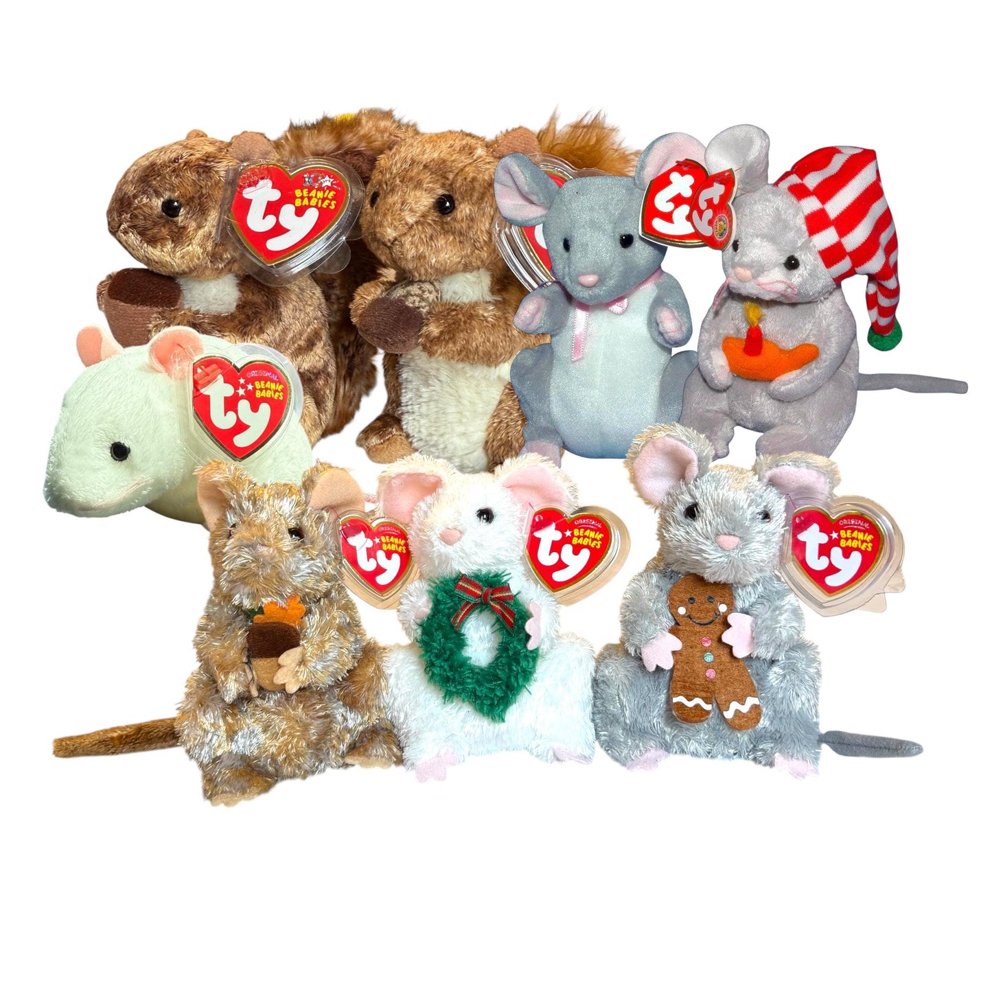 Ty Beanie Babies Mouse Squirrels Breadcrumbs, Flicker, Tiny, Oakdale, Garlands, Stirring, Treehouse, Nutty