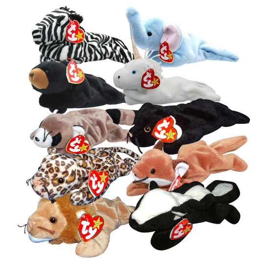 Ty Beanie Babies Peanut, Blackie Ziggy, Mystic, Roary, Freckles, Velvet, Ringo, Sly, Stinky