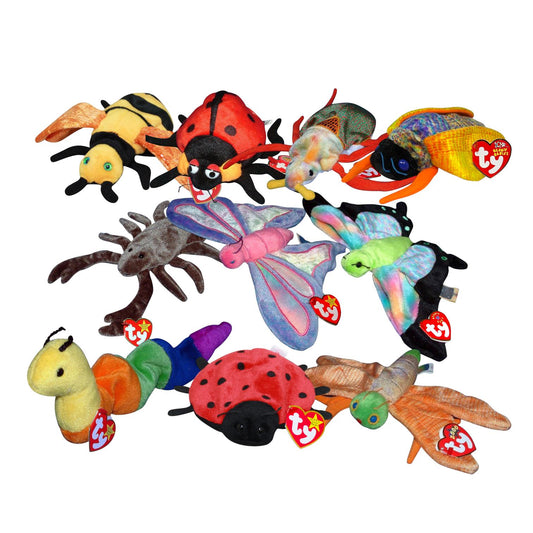 Ty Beanie Babies Bugs Insects Lucky, Inch, Twitterbug, Glow, Countess, Flitter, Float, Stinger, Buzzie, Scurry