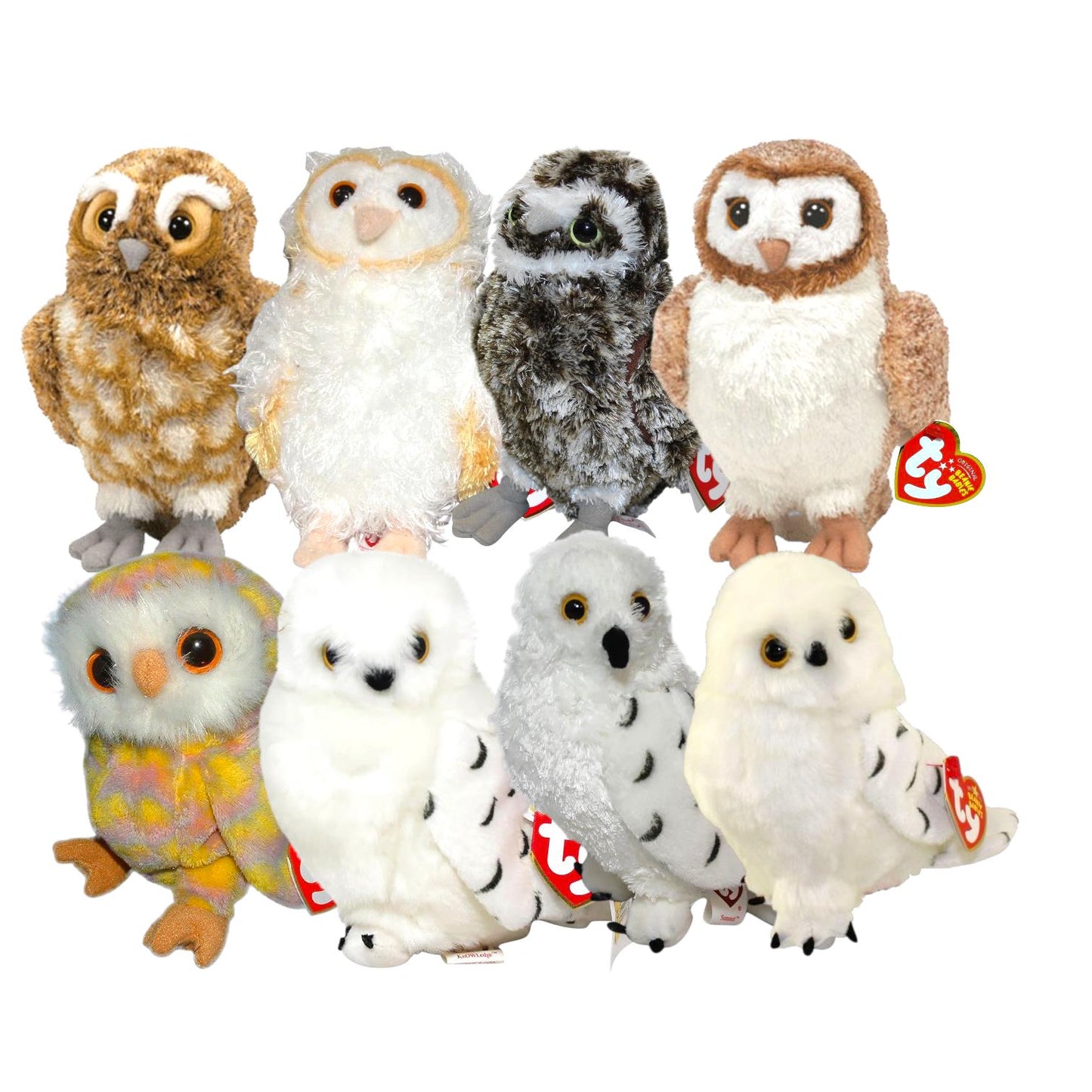 Ty Beanie Babies Owls Twilight, KnOWLedge, Summit, Snowdrop, Owls Of Ga’Hoole Soren, Gylfie, Eglantine, Digger, Hoot