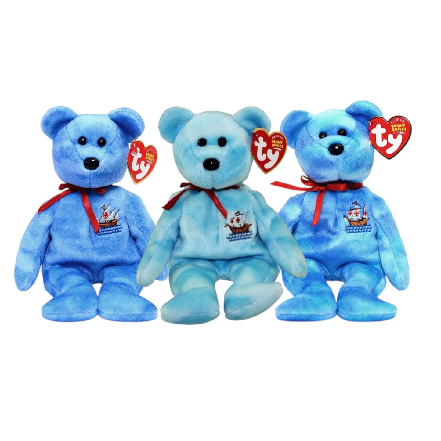 Ty Beanie Babies Christopher Columbus Ships Nina, Pinta, Santa Maria