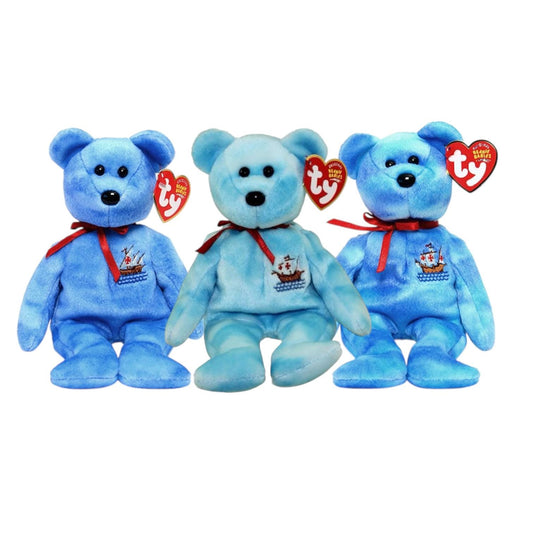 Ty Beanie Babies Christopher Columbus Ships Nina, Pinta, Santa Maria
