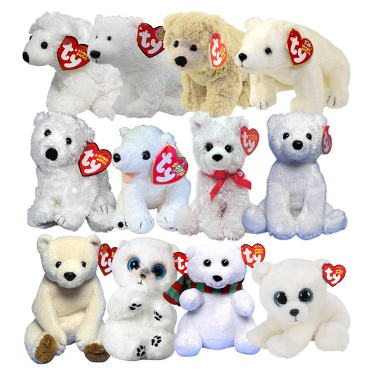 Ty Beanie Babies Polar Bears Snowdrop, Parka, Aurora, Ari, Igloo, Icebox, Frostiness, Siberia, Chili, Fridge, Chillton, Wuzzy
