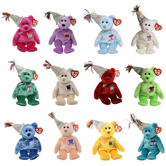 Ty Beanie Babies Birthday Bear With Party Hats