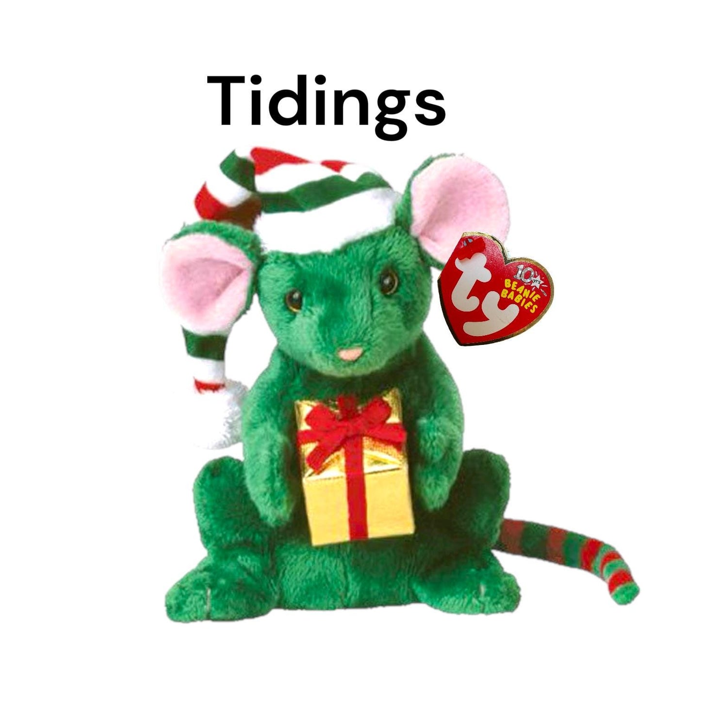 Ty Beanie Babies Holiday Christmas Tiny Tim, Jinglemouse, Janglemouse, Tidings, Joy, joyful, Joyous, Toboggan, Hollydays, Cand-e