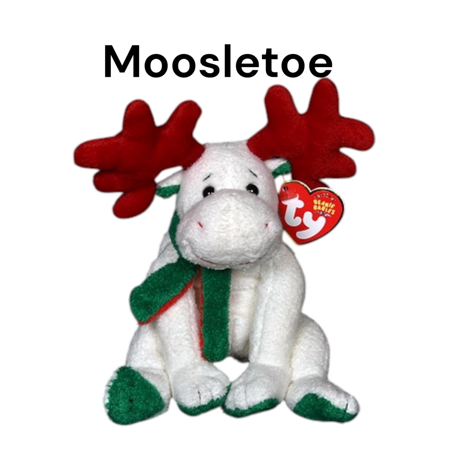 Ty Beanie Babies Holiday Winter Christmas Tinsel, Santa, Skis, Mistletoe, Trimmings, Moosletoe, Harold, Zero, Peppermint, Snowdrift
