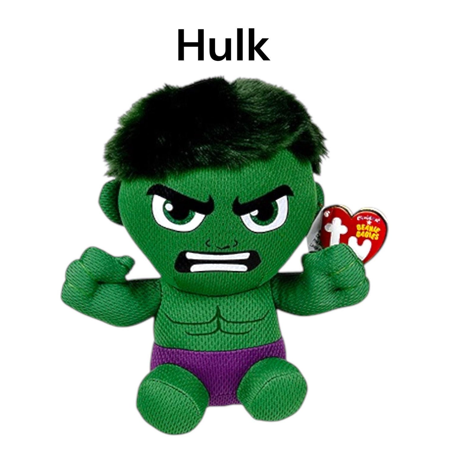 Ty Beanie Babies Marvel Characters 2016 Release Hulk, Iron Man, Captain America, Spider-Man, Groot, 2018 Miles Morales