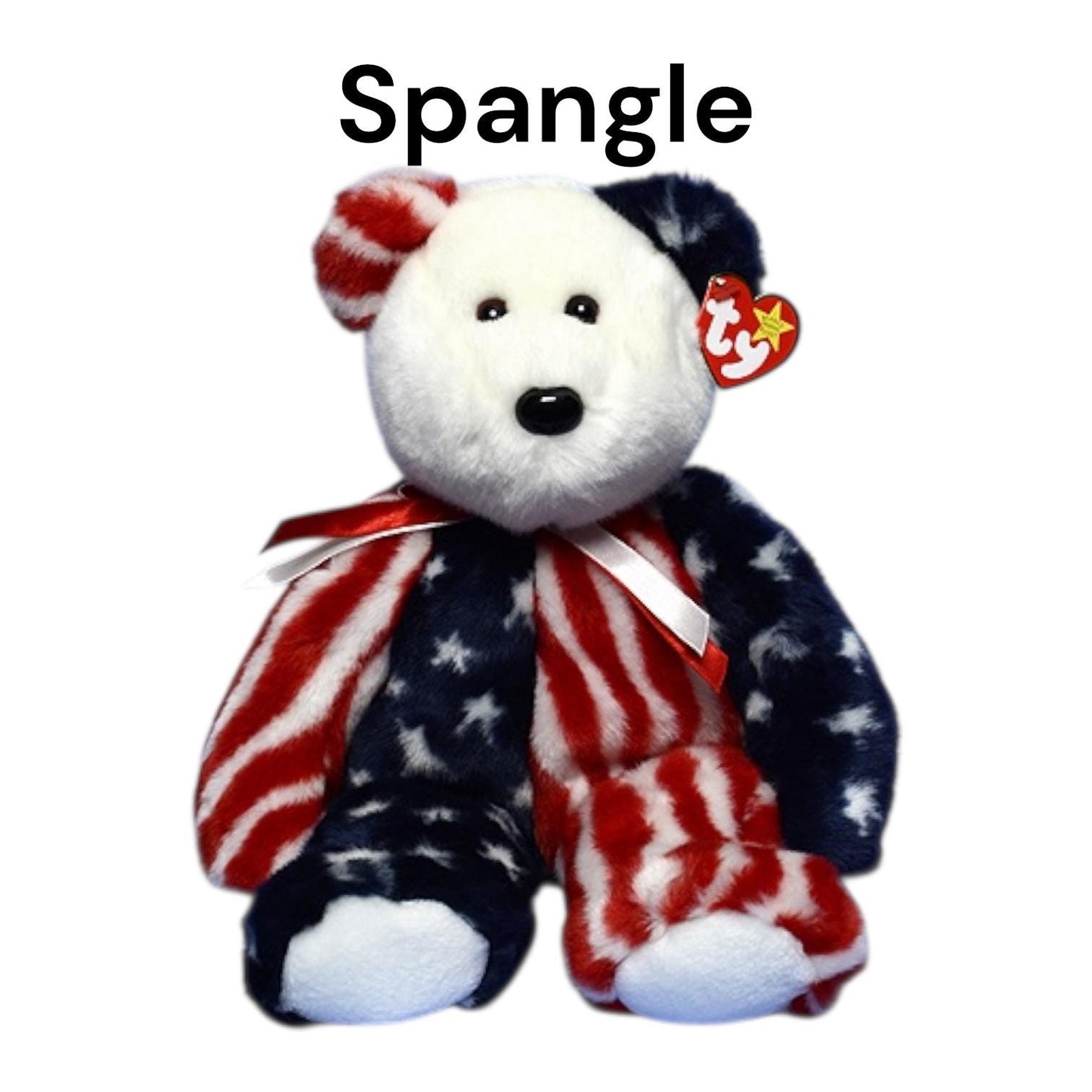 Ty Beanie Buddies Patriotic Bears USA, Spangle, America, Red, White, Blue, Sam